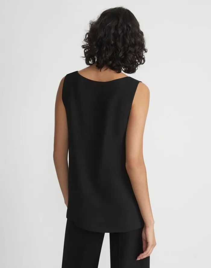 Lafayette 148 New York Silk Double Georgette Sleeveless Blouse Cloud Ready To Wear Blouses and Shirts