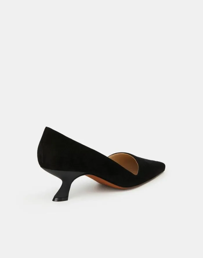 Lafayette 148 New York Suede Heeled Pump Black Shoes Heels