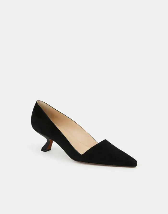 Lafayette 148 New York Suede Heeled Pump Black Shoes Heels