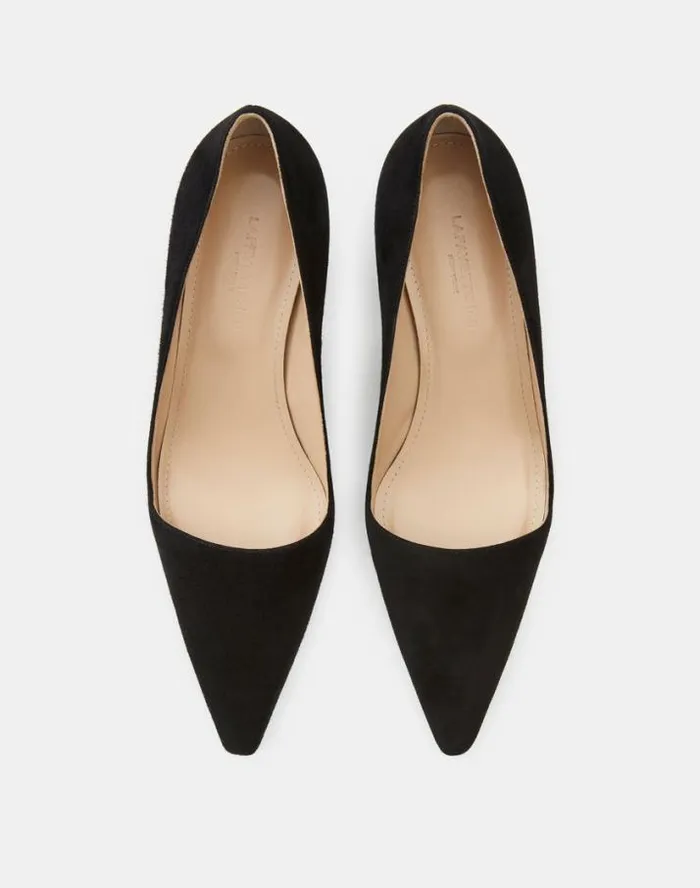 Lafayette 148 New York Suede Heeled Pump Black Shoes Heels