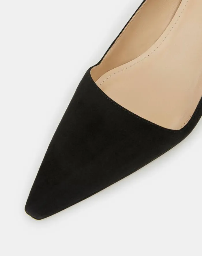 Lafayette 148 New York Suede Heeled Pump Black Shoes Heels