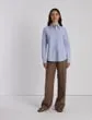 Lafayette 148 New York Suede Shirt Jacket Wild Bluet Ready To Wear Leathers and Suedes