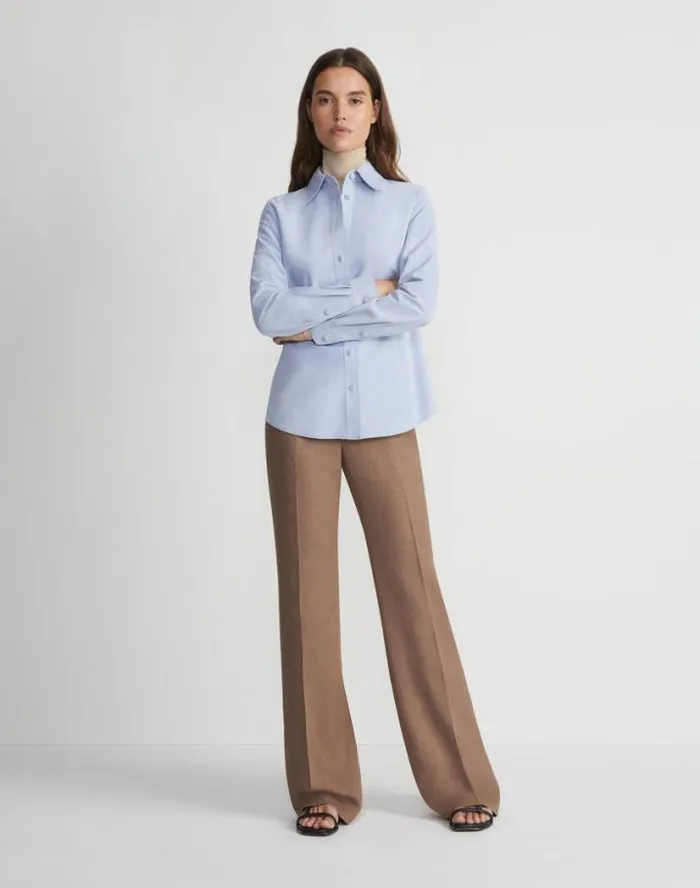 Lafayette 148 New York Suede Shirt Jacket Wild Bluet Ready To Wear Leathers and Suedes