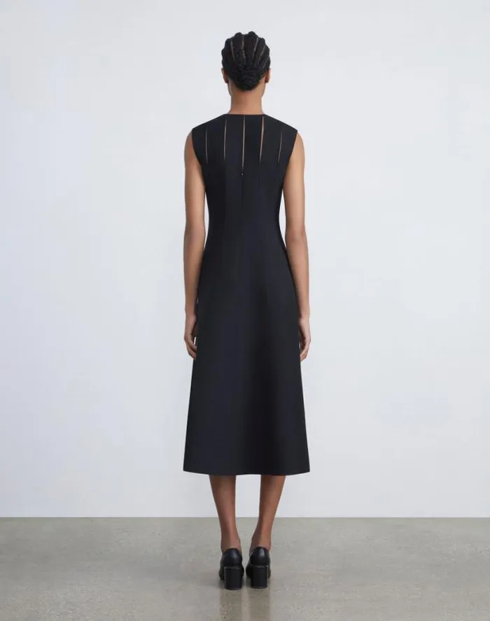 Lafayette 148 New York WoolSilk Crepe Cutout Dress Black Ready To Wear Dresses