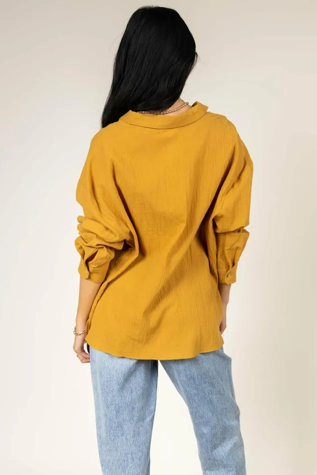 Larissa Button Up Blouse In Mustard 8211 FINAL SALE Mustard Women Bohme Blouses