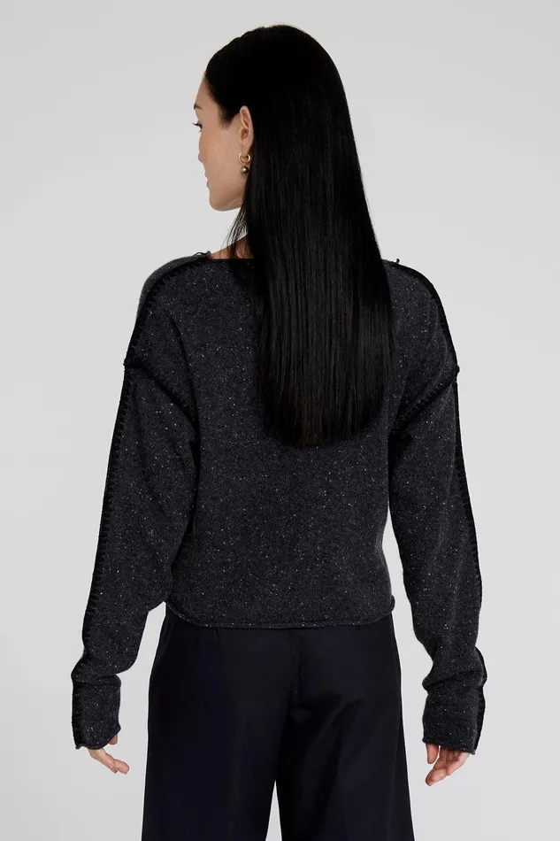 Laure Cashmere Cardigan Caviale Women Chan Luu Knitwear