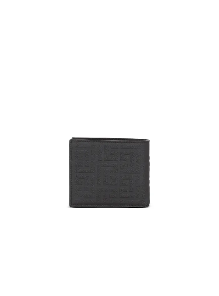 Leather Flap Wallet Black Men Balmain Small Leather Goods