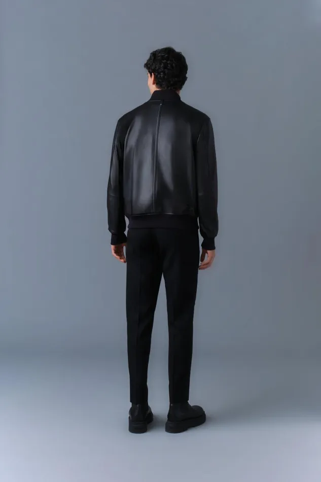 Leather Jackets Men Mackage EASTONR 2in1 Lamb Leather Bomber Jacket Black