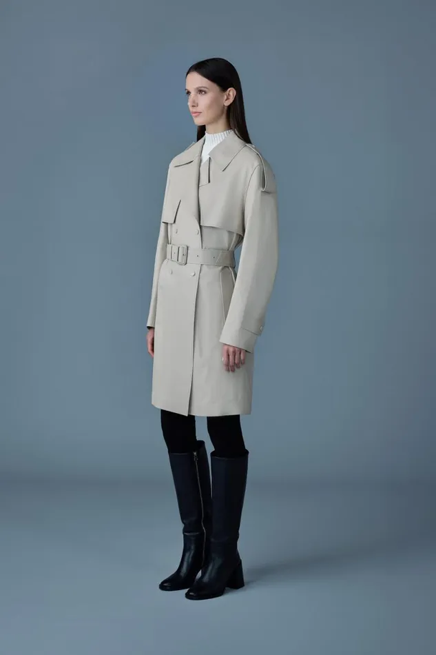 Leather Jackets Women Mackage MEDORA Luster Leather Threequarter Coat Black