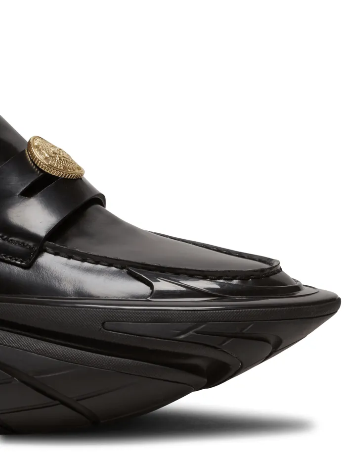 Leather Unicorn Loafer Sneakers Black Men Balmain Sneakers