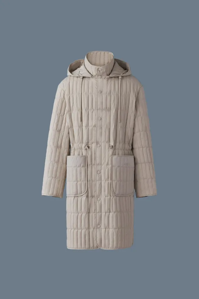 Light Down Jackets Men Mackage ASHER Light Down Vertical Quilted Coat Trench