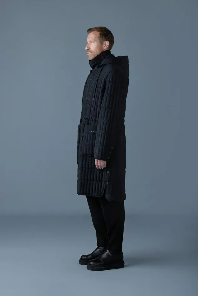 Light Down Jackets Men Mackage ASHER Light Down Vertical Quilted Coat Trench