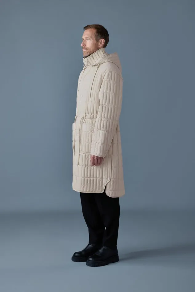 Light Down Jackets Men Mackage ASHER Light Down Vertical Quilted Coat Trench