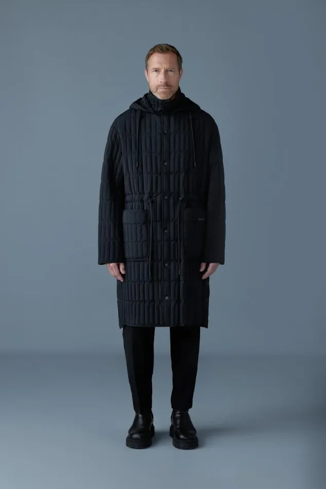 Light Down Jackets Men Mackage ASHER Light Down Vertical Quilted Coat Trench