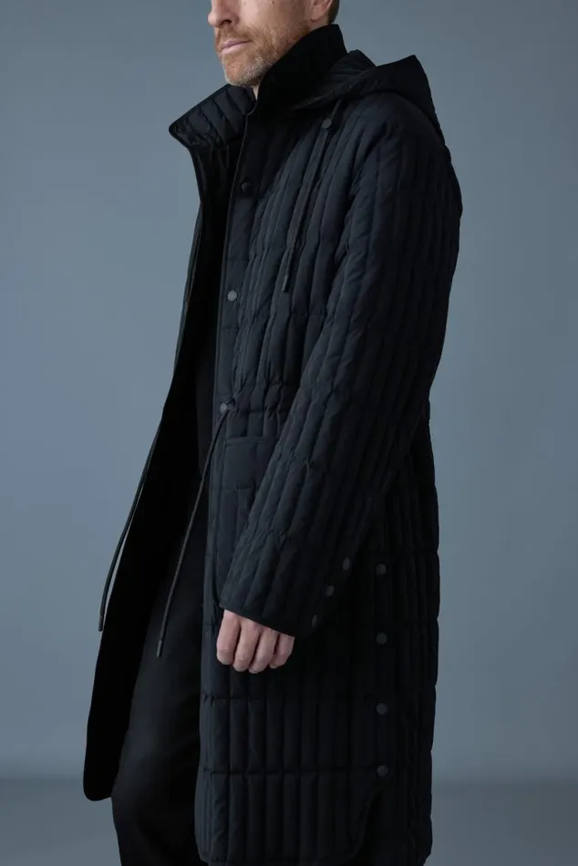 Light Down Jackets Men Mackage ASHER Light Down Vertical Quilted Coat Trench