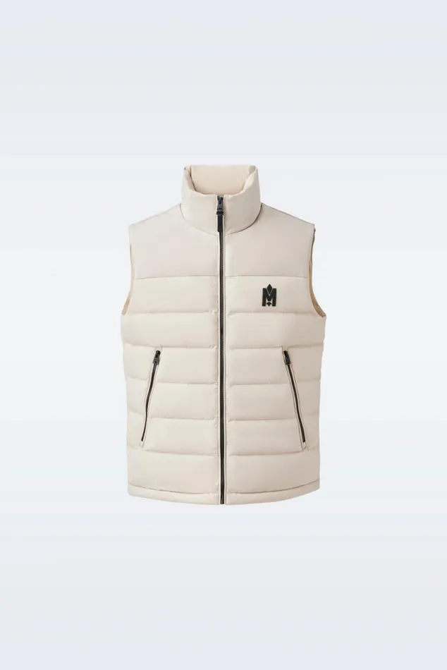 Light Down Jackets Men Mackage BOBBIE Agile360 Stretch Light Down Vest With Stand Collar Black