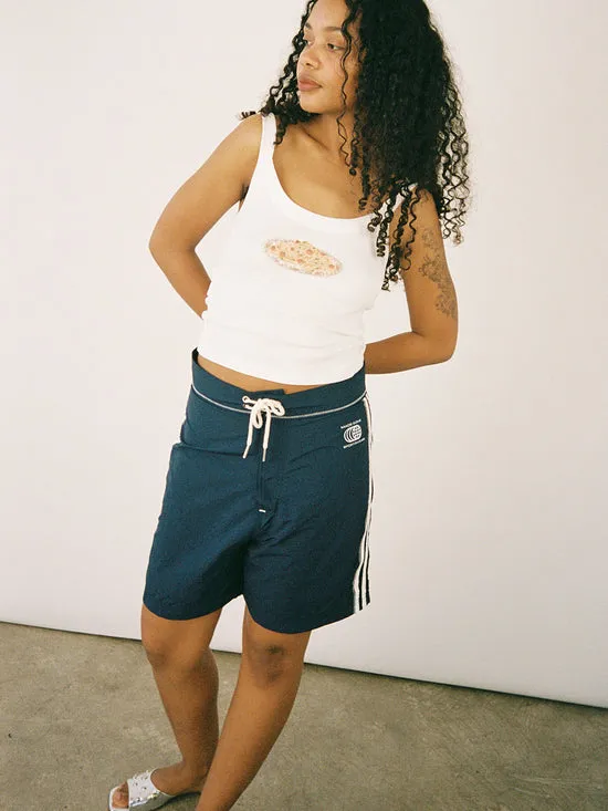 Lisa Says Gah Made Some Long Shorts Navy White Women Bottoms