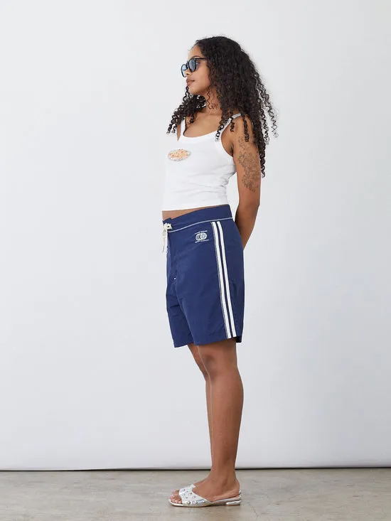 Lisa Says Gah Made Some Long Shorts Navy White Women Bottoms