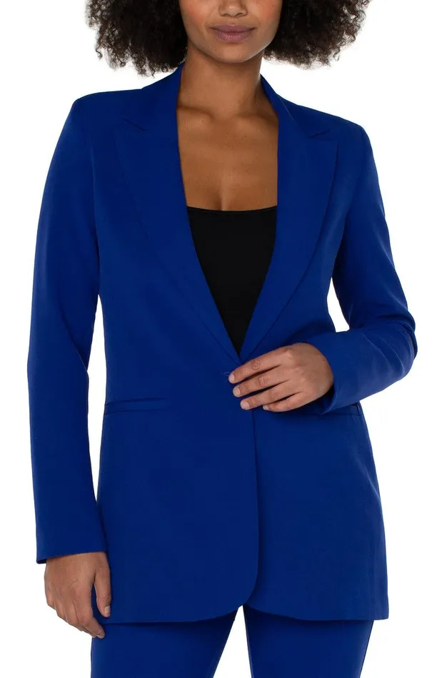 Liverpool Los Angeles BUTTON FRONT BOYFRIEND BLAZER Royal Violet Women BLAZERS