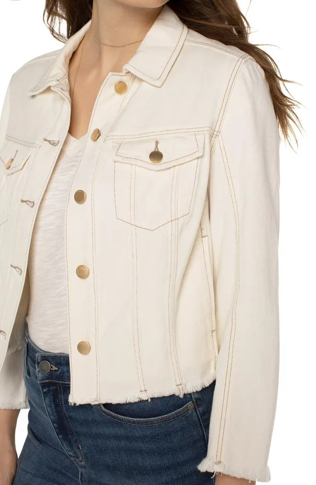 Liverpool Los Angeles ECO TRUCKER JACKET WITH WIDE SLEEVES Antique Ecru Women JEAN JACKETS