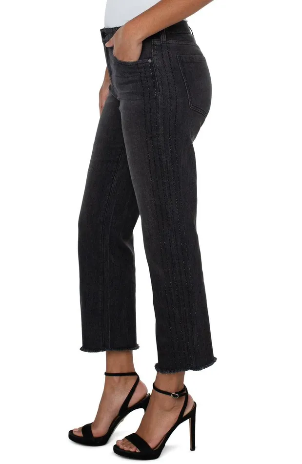 Liverpool Los Angeles KENNEDY CROP STRAIGHT WITH FRAY HEM Crystalline Women CROPS
