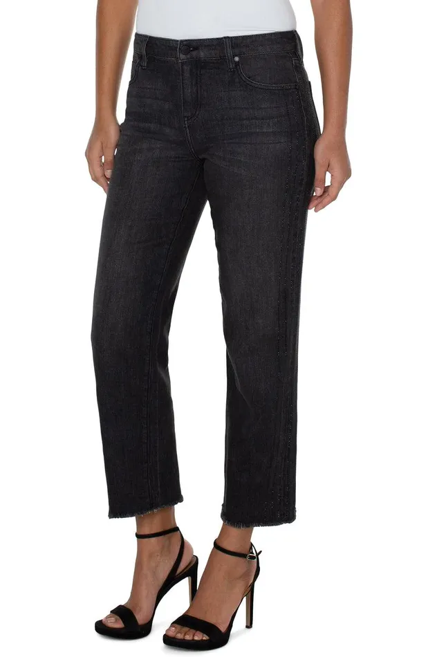 Liverpool Los Angeles KENNEDY CROP STRAIGHT WITH FRAY HEM Crystalline Women CROPS