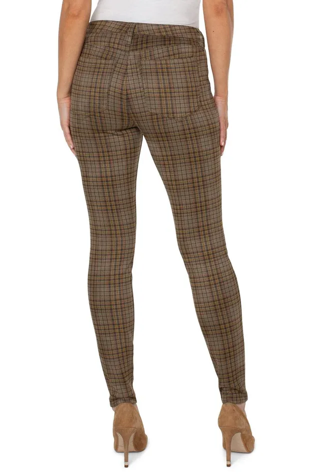 Liverpool Los Angeles MADONNA LEGGING Sage Gray Tartan Women KNIT LEGGINGS