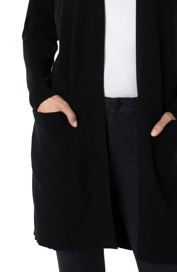 Liverpool Los Angeles OPEN FRONT CARDIGAN SWEATER Black Women SWEATERS