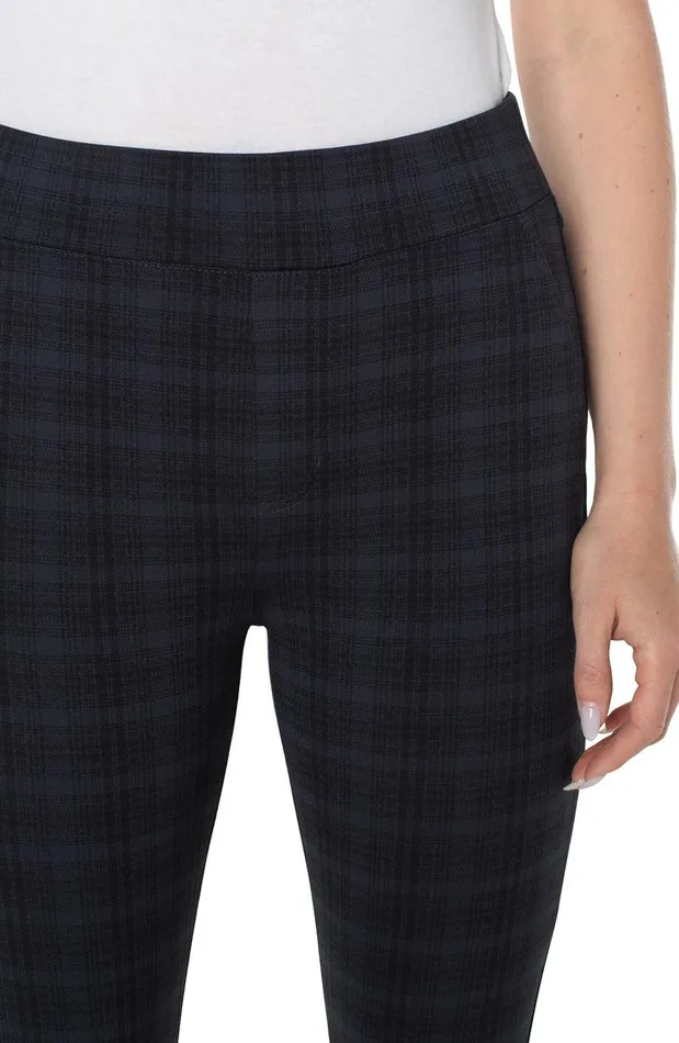 Liverpool Los Angeles PULLON LEGGING Night Sky Blue Plaid Women KNIT PULLONS
