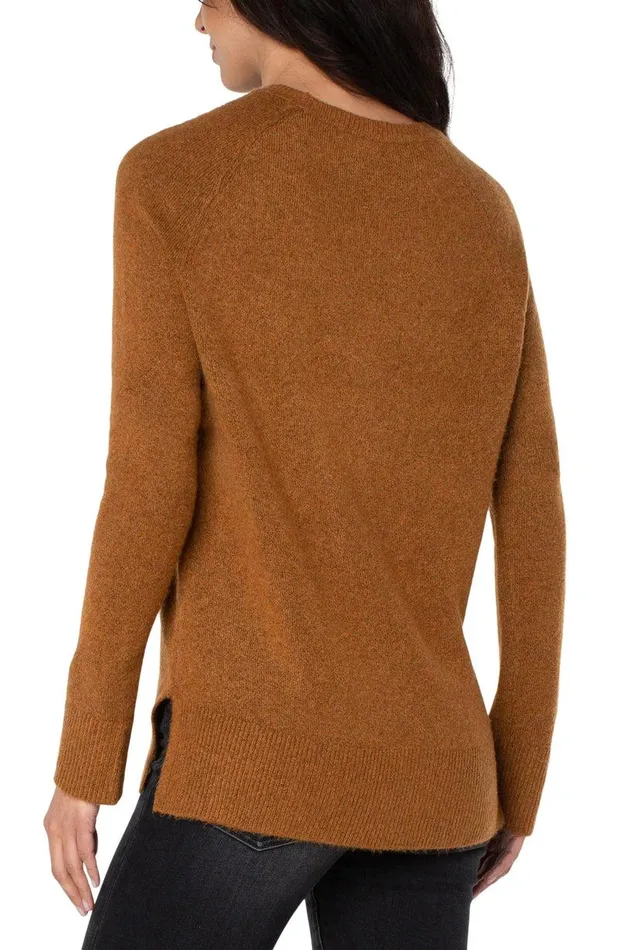 Liverpool Los Angeles RAGLAN SWEATER WITH SIDE SLITS Autumn Heather Women SWEATERS