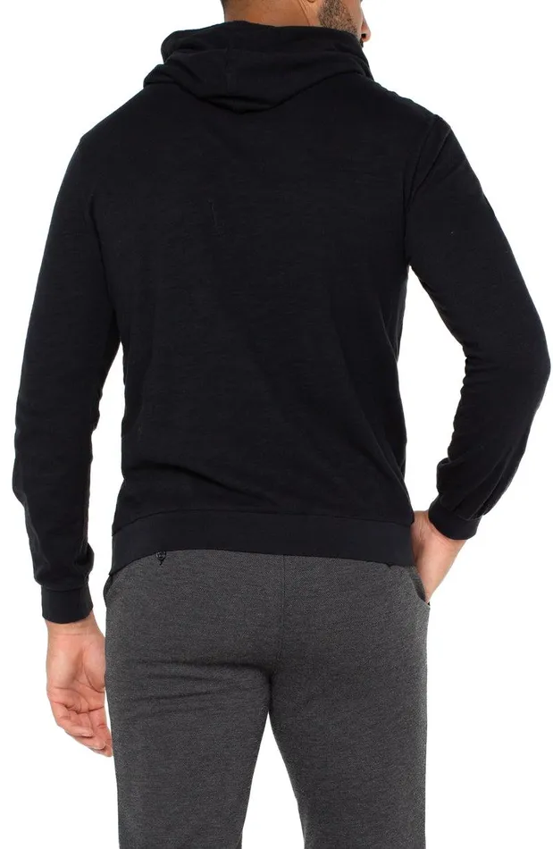 Liverpool Los Angeles SLUB KNIT HOODIE Black Men SLUB HOODIES