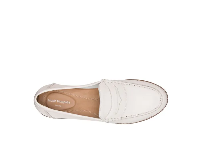 Loafers Hush Puppies Women Wren Loafer Perfect Fit Ivory Leather Loafers Hush Puppies Women Wren Loafer Perfect Fit Ivory Leather