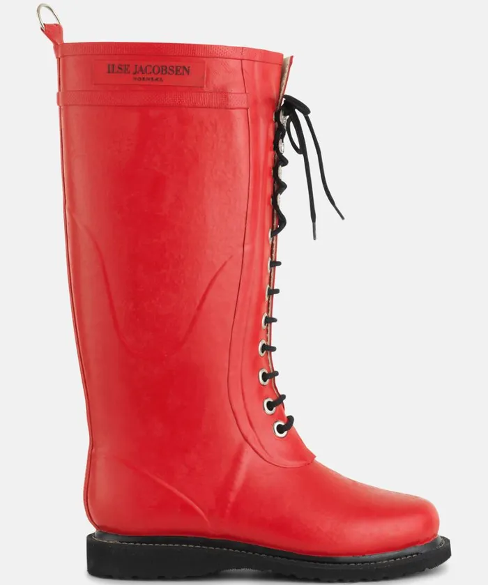 Long Rubber Boots 8211 Deep Red Rainboots Ilse Jacobsen Rainboots Long