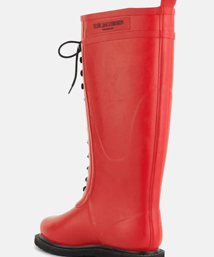 Long Rubber Boots 8211 Deep Red Rainboots Ilse Jacobsen Rainboots Long