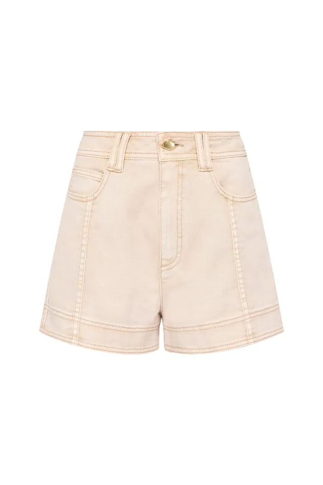 Lorah Denim Shorts Sand Women Aje Shorts