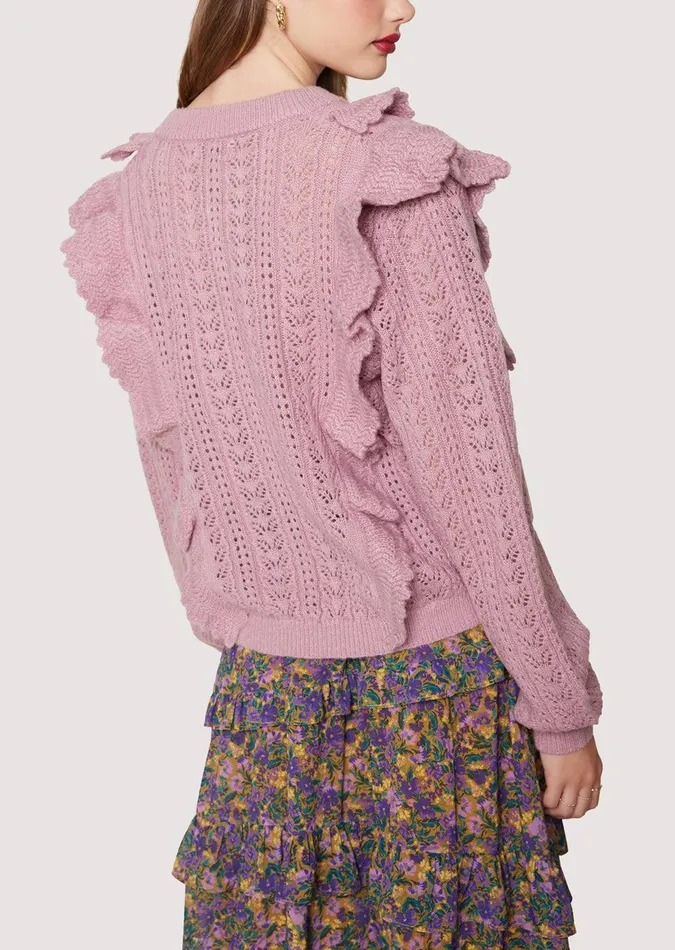 Maddy Ruffle Polo Top Dustymauve Women Lost Wander Tops