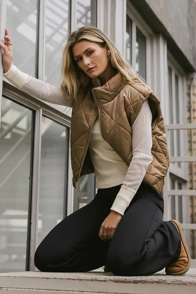 Maeve Puffer Vest In Mocha Mocha Women Bohme Tops