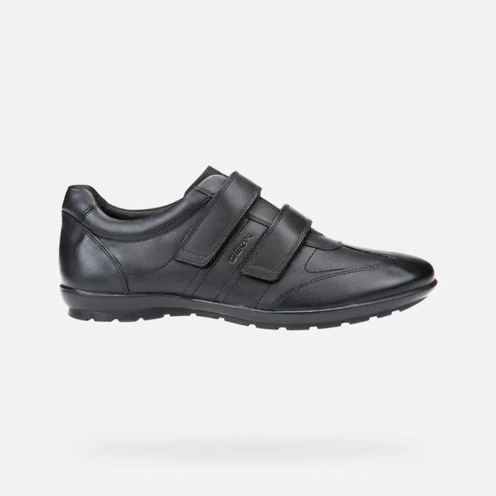 Man Geox Casual Shoes UOMO SYMBOL D Leather Shoes Black Man Geox Black