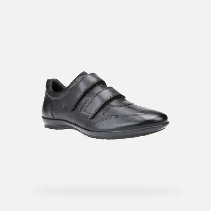 Man Geox Casual Shoes UOMO SYMBOL D Leather Shoes Black Man Geox Black