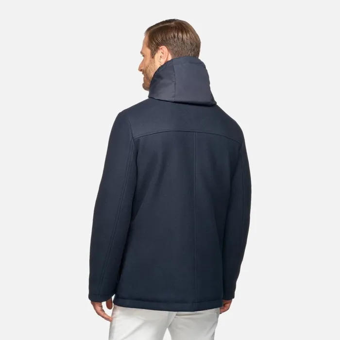 Man Geox Down Jackets MONREALE MAN Sky Captain Short Coat Sky Captain