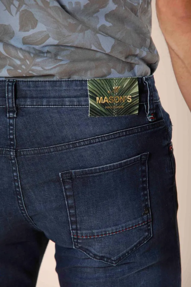 Man Harris 5 Pockets Pants In Stretch Denim With Camouflage Pattern Slim Mason039s Pants