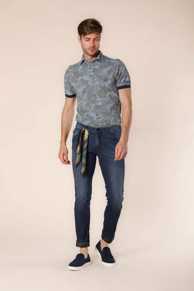 Man Harris 5 Pockets Pants In Stretch Denim With Camouflage Pattern Slim Mason039s Pants