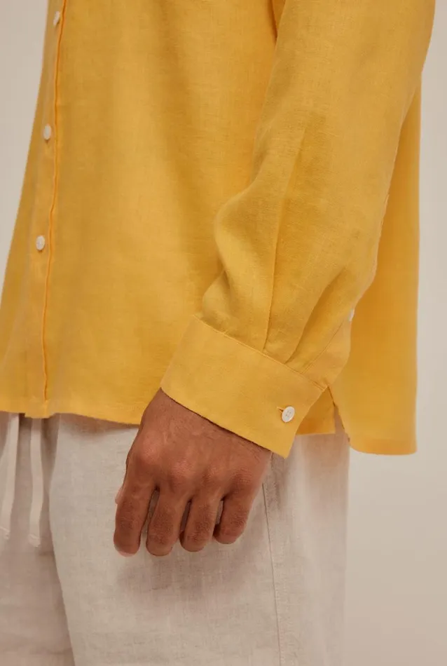 Man Venroy Shirts Long Sleeve Relaxed Linen Shirt