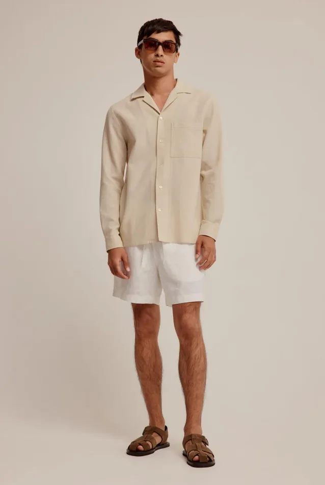 Man Venroy Shirts Long Sleeve Waffle Camp Collar Shirt
