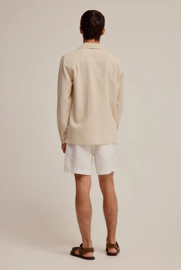 Man Venroy Shirts Long Sleeve Waffle Camp Collar Shirt