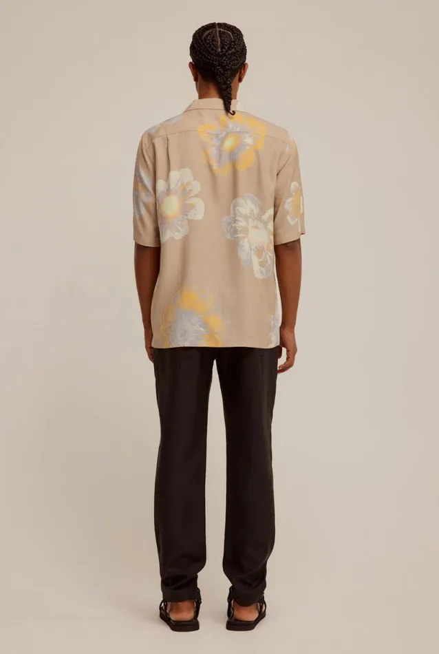 Man Venroy Shirts Low Pocket Relaxed Camp Collar Shirt