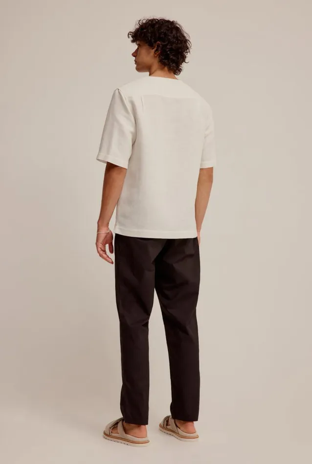 Man Venroy Shirts Relaxed Cotton Linen Zip Top