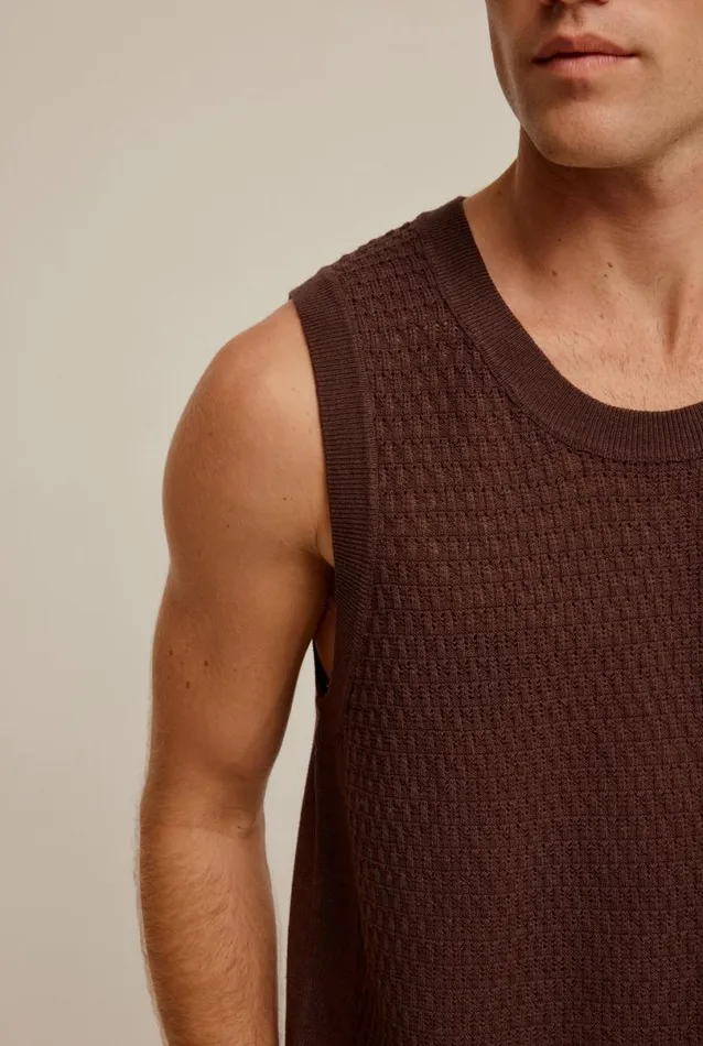 Man Venroy Tanks Crochet Border Tank