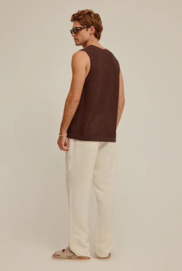 Man Venroy Tanks Crochet Border Tank