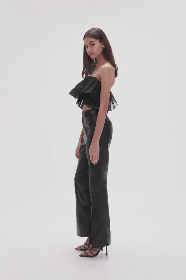 Martha Wide Leg Pant Black Women Aje Pants